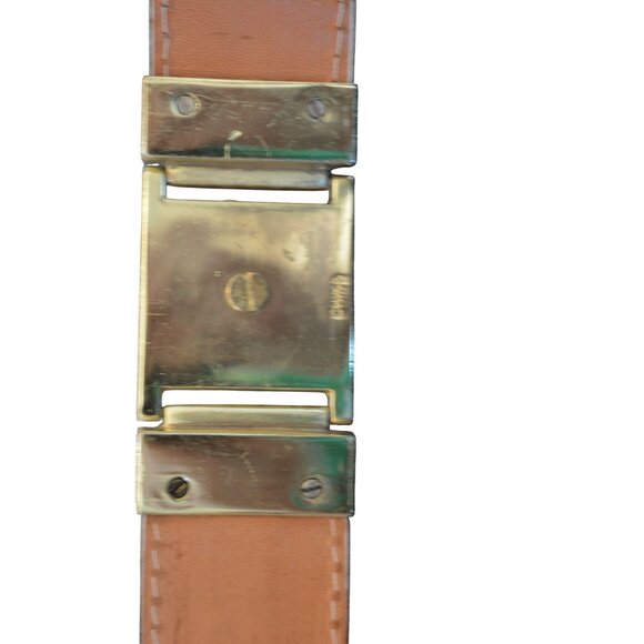 Vintage Cream Bone Leather Gold Tone Jeweled Lion Mens Belt Size 42 Cowboy Bling - Picture 8 of 12